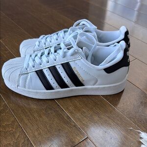 Adidas Superstar White Black Sneakers Size 5